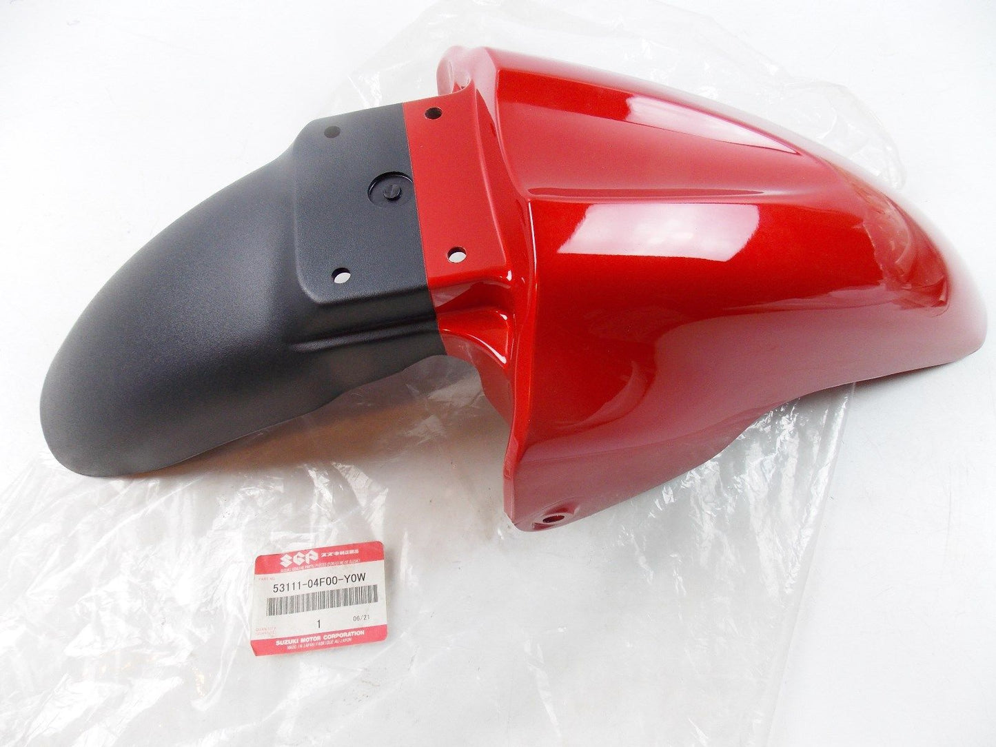 NOS SUZUKI 1997-2001 FRONT FENDER RED XF650   53111-04F00-Y0W - MotoRaider