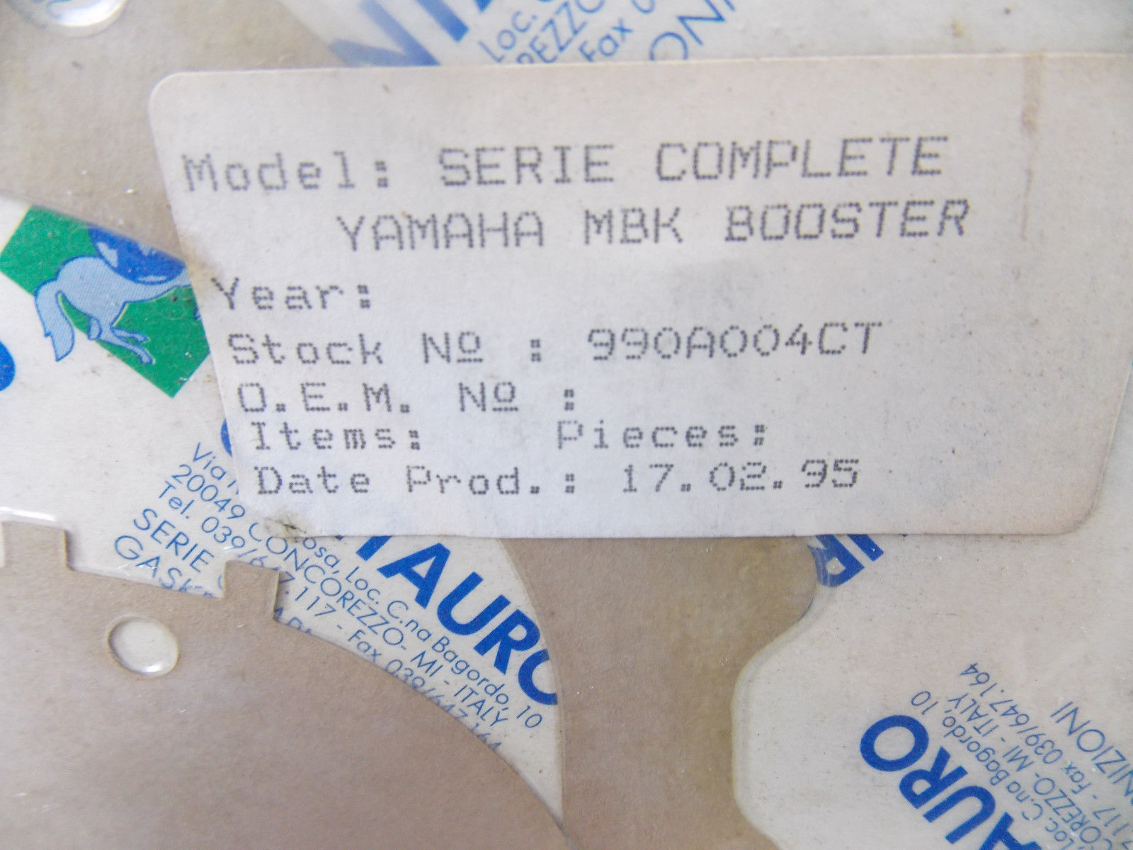 NOS 1990'S MBK YAMAHA SCOOTER BOOSTER ENGINE MOTOR GASKET SEAL KIT 990A004CT - MotoRaider