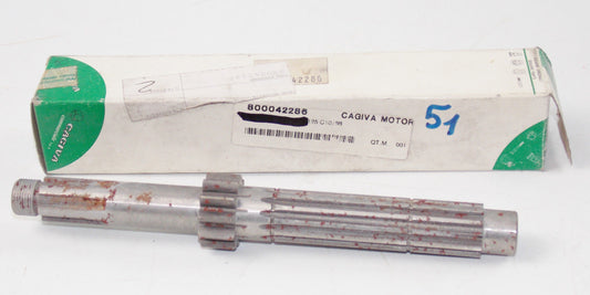 NOS GENUINE CAGIVA 1988 FRECCIA 125 C10 TRANSMISSION PRIMARY SHAFT 800042286 - MotoRaider