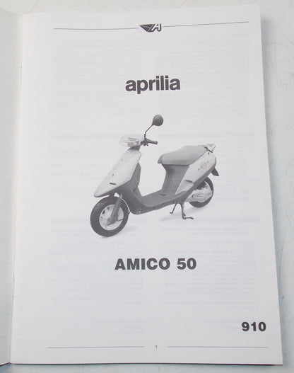 APRILIA SCOOTER AMICO 50 WORKSHOP MANUAL BOOK 910 - MotoRaider