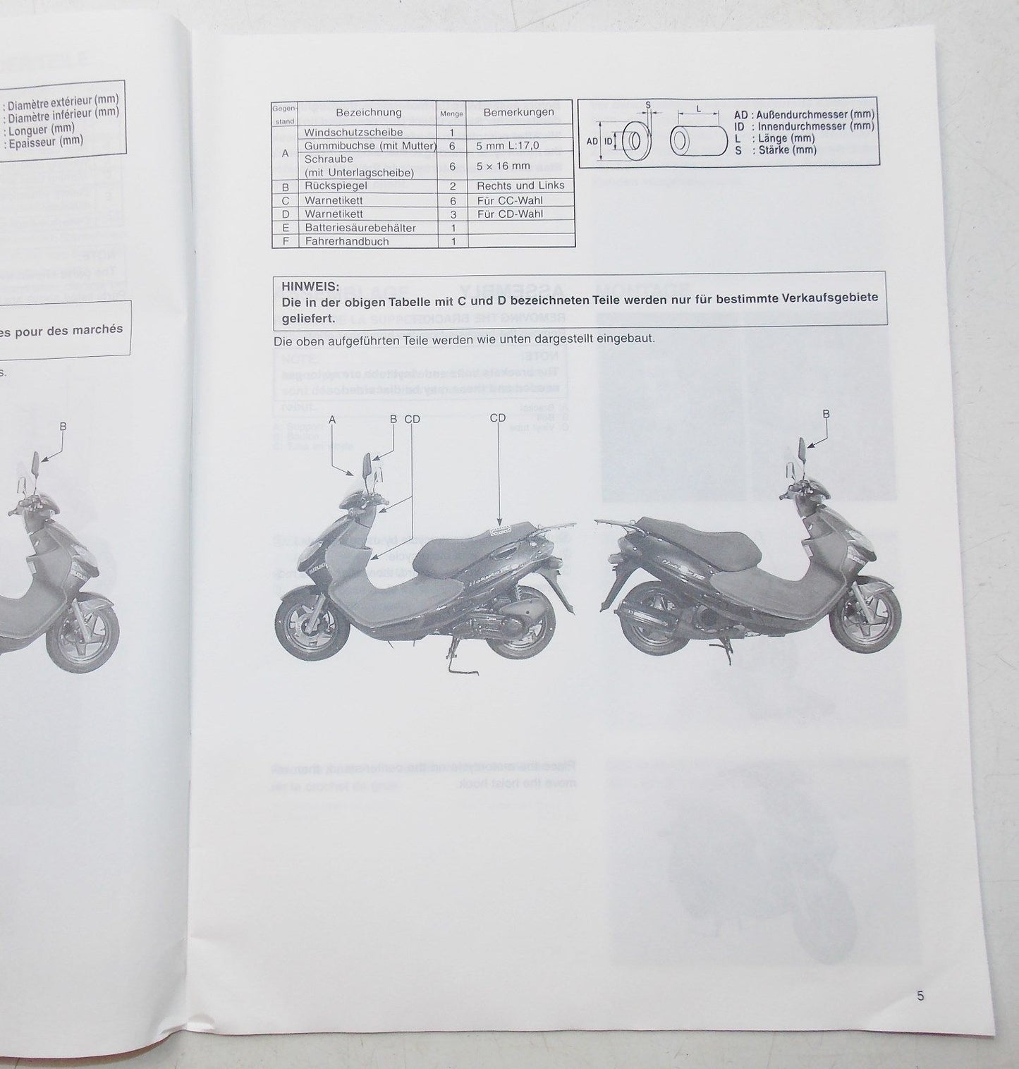 USED SUZUKI 1999 SET-UP MANUAL UG110Y  99505-01160-011 - MotoRaider