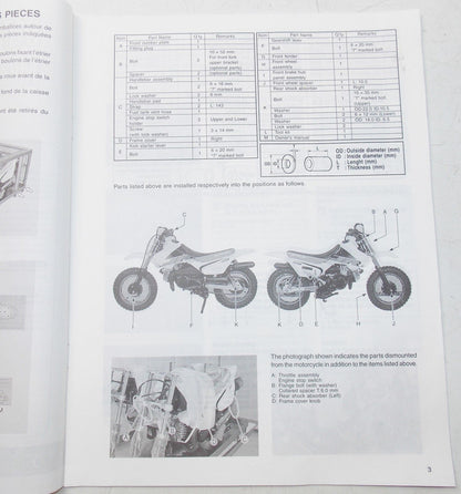 USED SUZUKI 1999 SET-UP MANUAL JR50Y   99505-01100-01T - MotoRaider