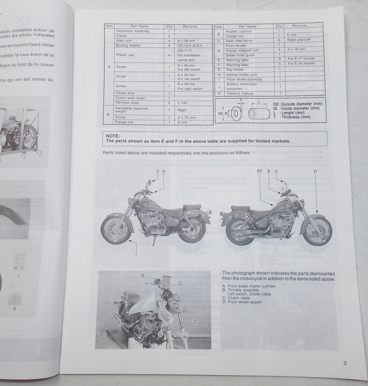 USED SUZUKI 1999 SET-UP MANUAL  VL250Y   99505-01140-01T - MotoRaider