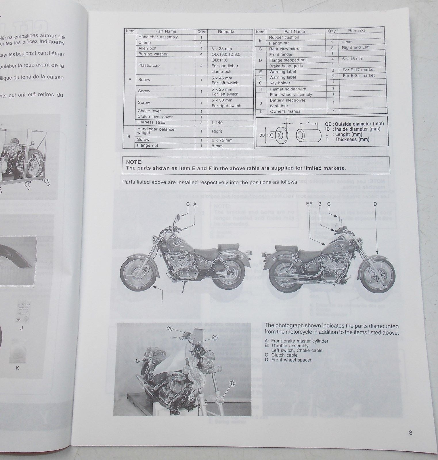USED SUZUKI 1999 SET-UP MANUAL  VL250Y   99505-01140-01T - MotoRaider