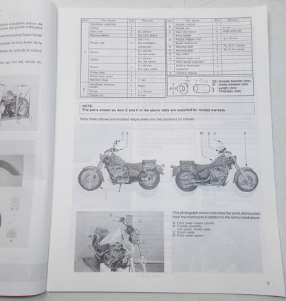 USED SUZUKI 1999 SET-UP MANUAL  VL250Y   99505-01140-01T - MotoRaider