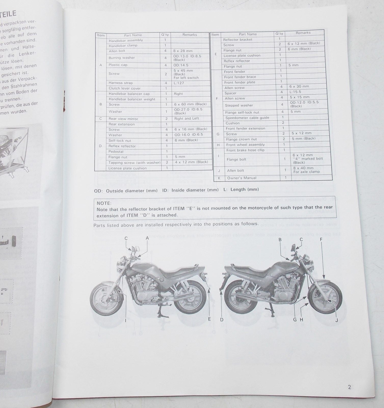 USED SUZUKI 1991  SET-UP MANUAL  VX800H   99505-01032-011 - MotoRaider
