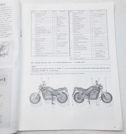 USED SUZUKI 1991  SET-UP MANUAL  VX800H   99505-01032-011 - MotoRaider
