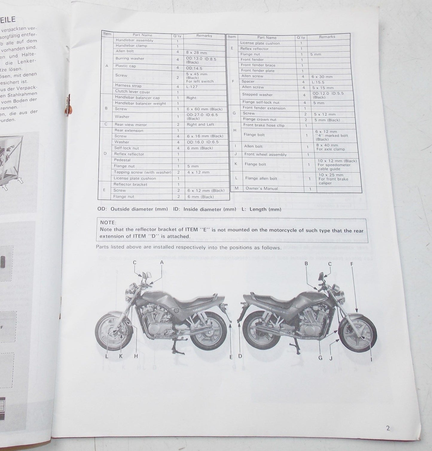 USED SUZUKI 1992  SET-UP MANUAL  VX800P   99505-01273-011 - MotoRaider