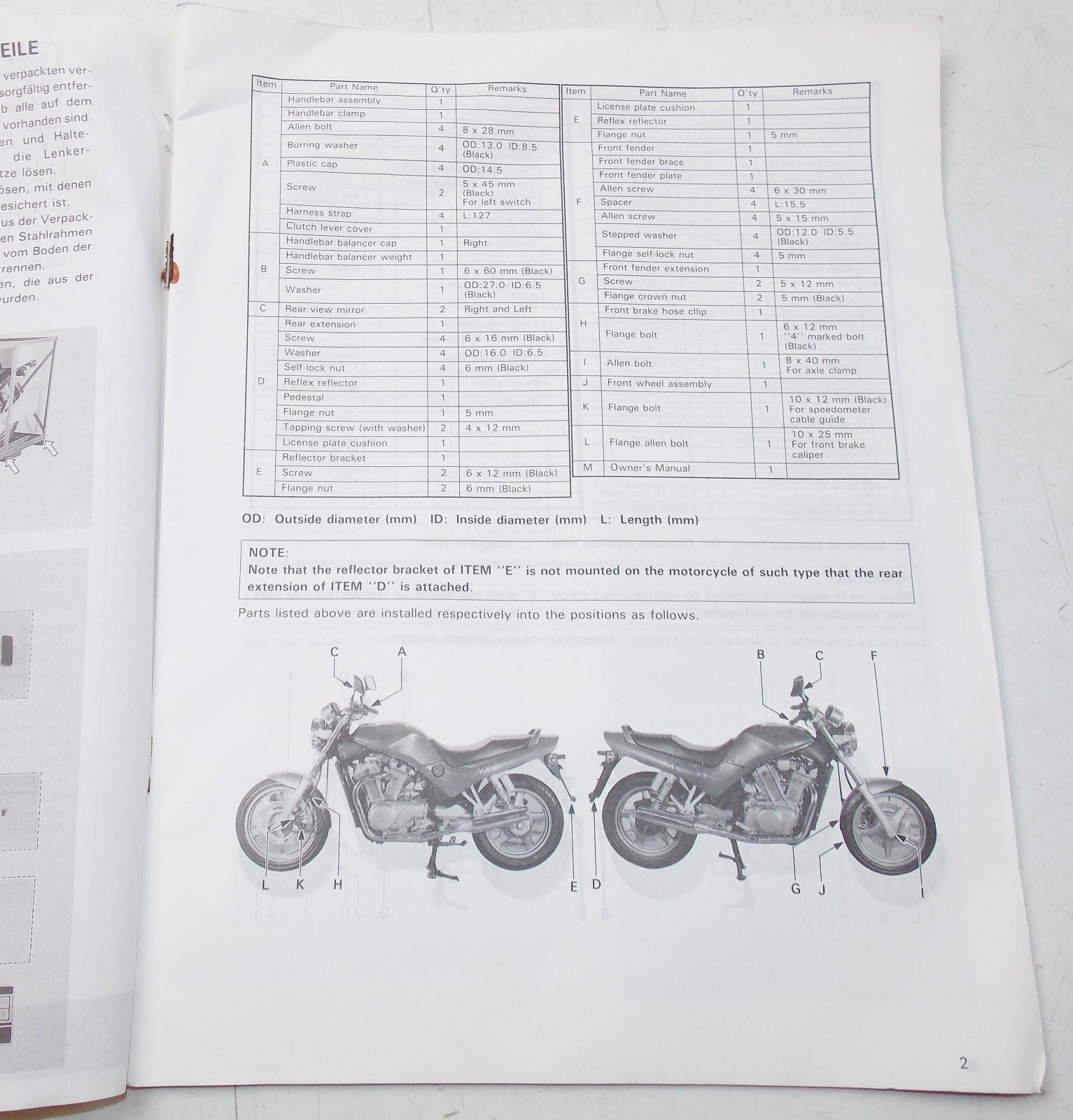USED SUZUKI 1992  SET-UP MANUAL  VX800P   99505-01273-011 - MotoRaider