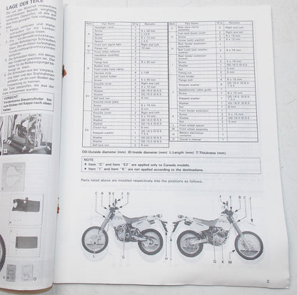USED SUZUKI 1993  SET-UP MANUAL DR350SER   99505-01304-011 - MotoRaider