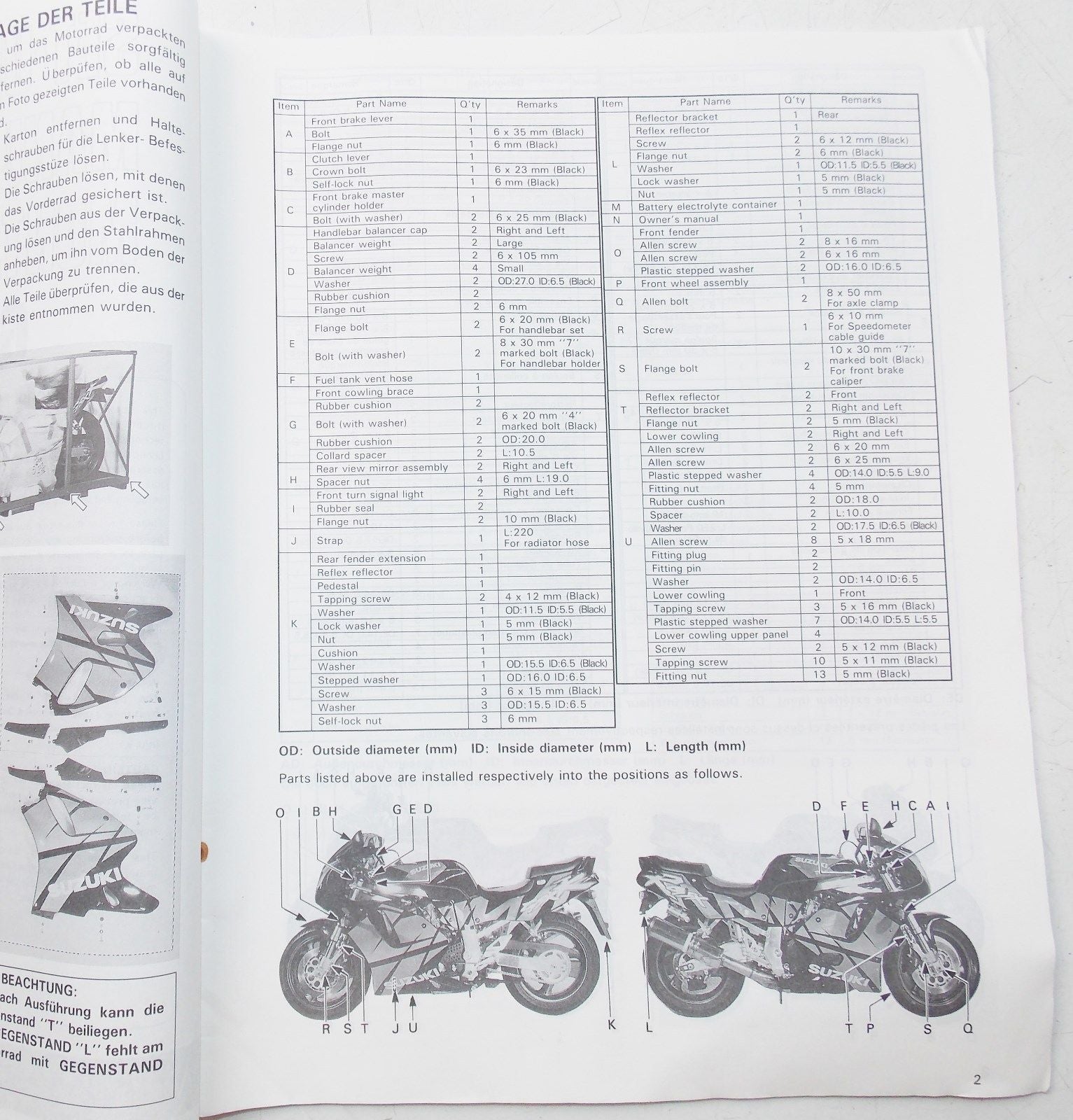 USED SUZUKI  1991 SET-UP MANUAL GSX-R750WN  99505-01222-011 - MotoRaider