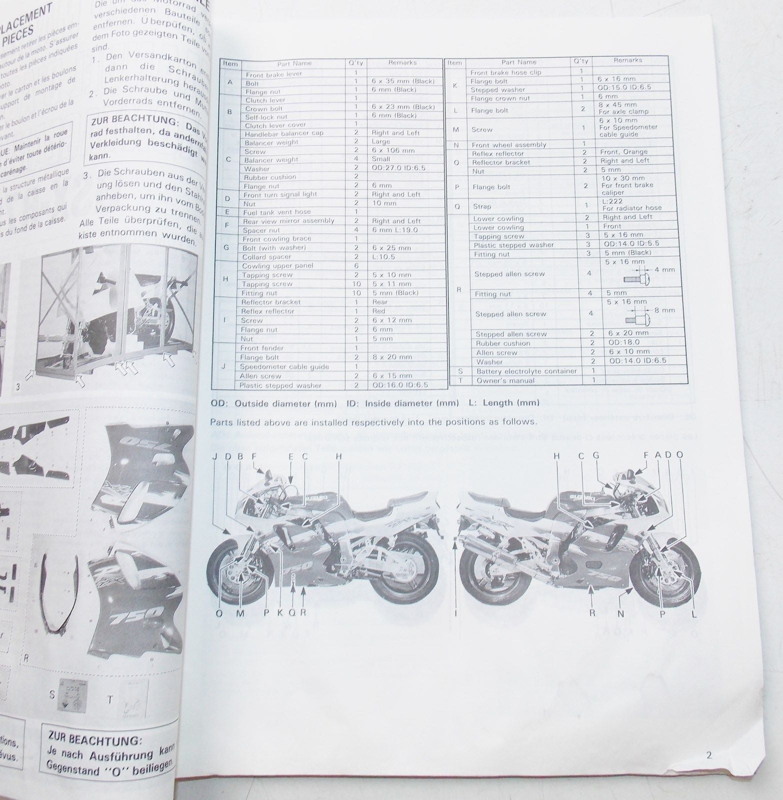 USED SUZUKI  1993 SET-UP MANUAL GSX-R750WR   99505-01234-011 - MotoRaider