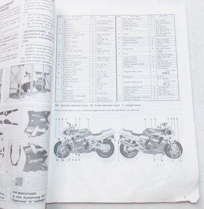 USED SUZUKI  1993 SET-UP MANUAL GSX-R750WR   99505-01234-011 - MotoRaider