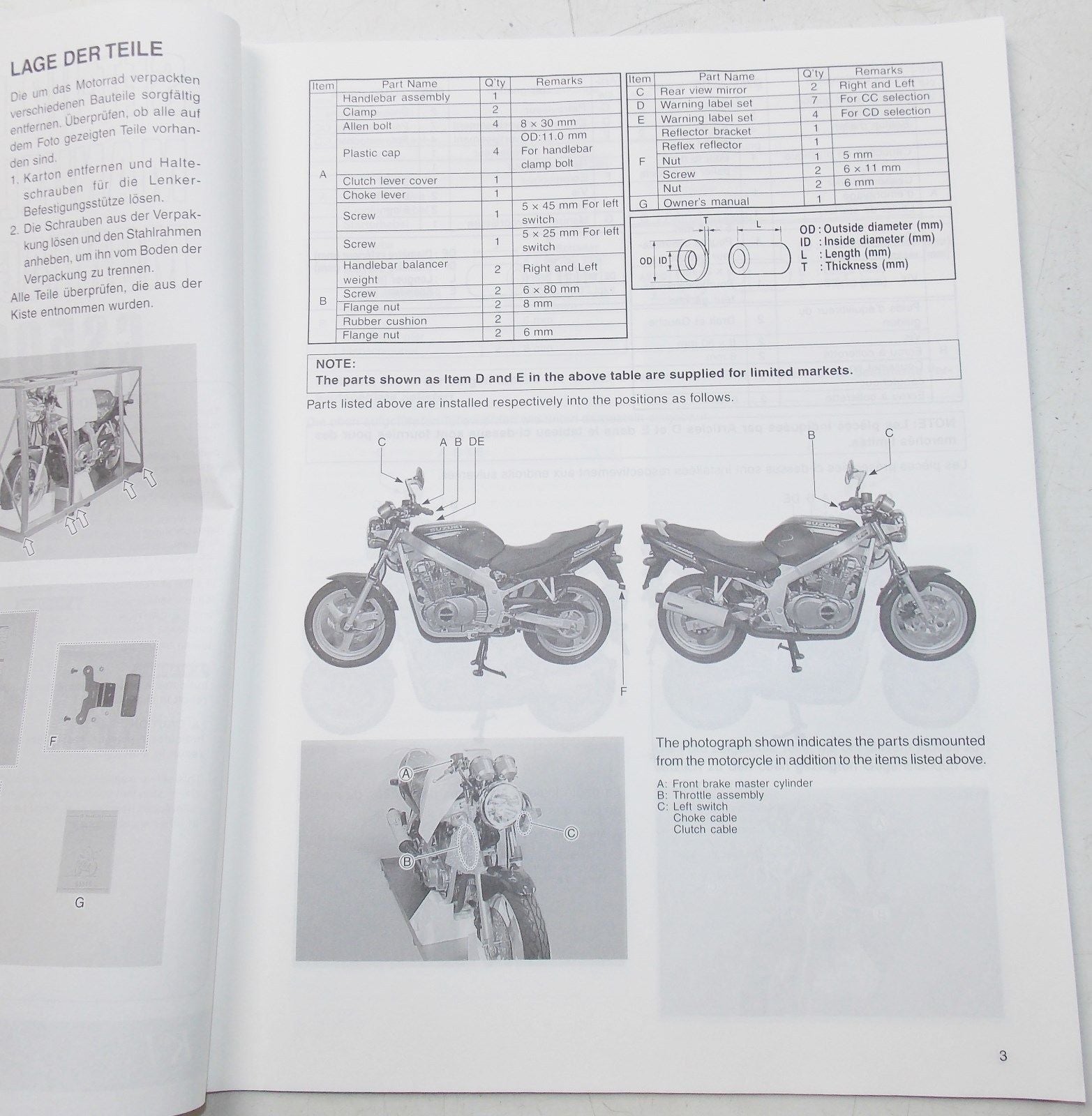 USED SUZUKI 2000  SET-UP MANUAL S500K1/UK1/HK1  99505-01131-011 - MotoRaider