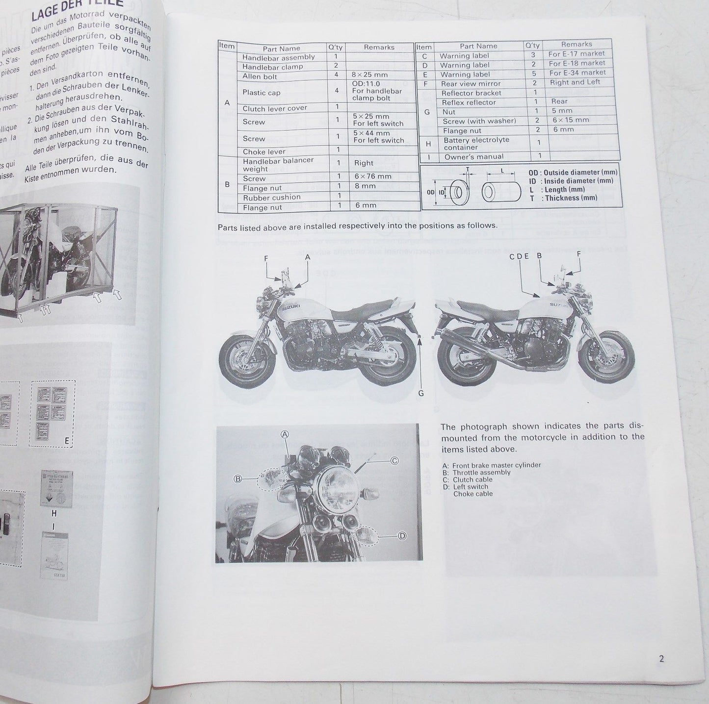 USED SUZUKI 1997 SET UP MANUAL GSX-750W   99505-01118-011 - MotoRaider