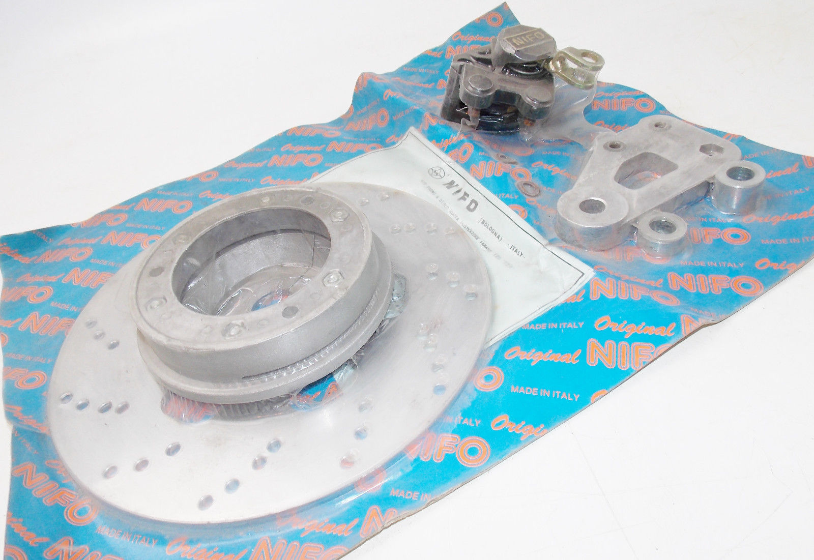 1980's NIFO REAR WHEEL DISC BRAKE KIT YAMAHA TZR125 CALIPER BRACKET ROTOR - MotoRaider