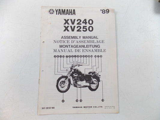 NOS YAMAHA 1989  ASSEMBLY MANUAL BOOK XV240  XV250 3KF-28107-W0 - MotoRaider