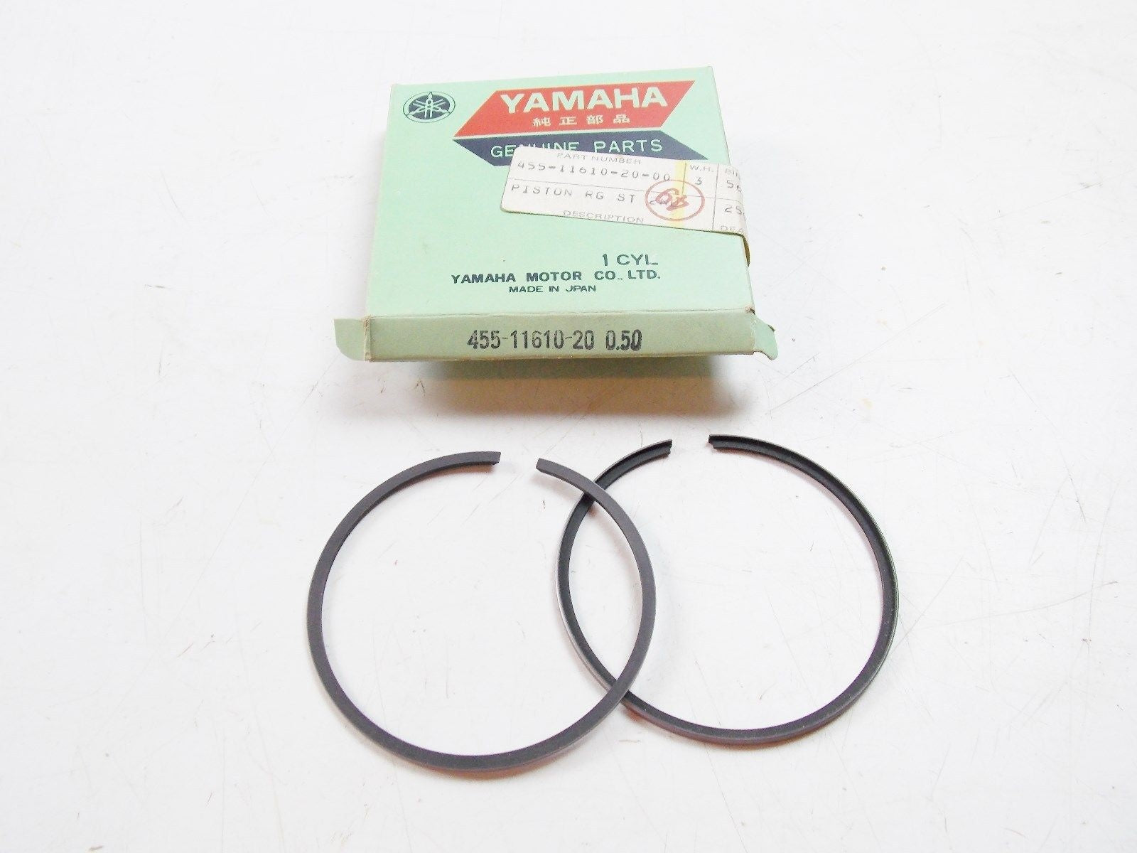 NOS YAMAHA  1974 1975 PISTON RING SET 2ND O/S 0.50 MX175   455-11610-20 - MotoRaider