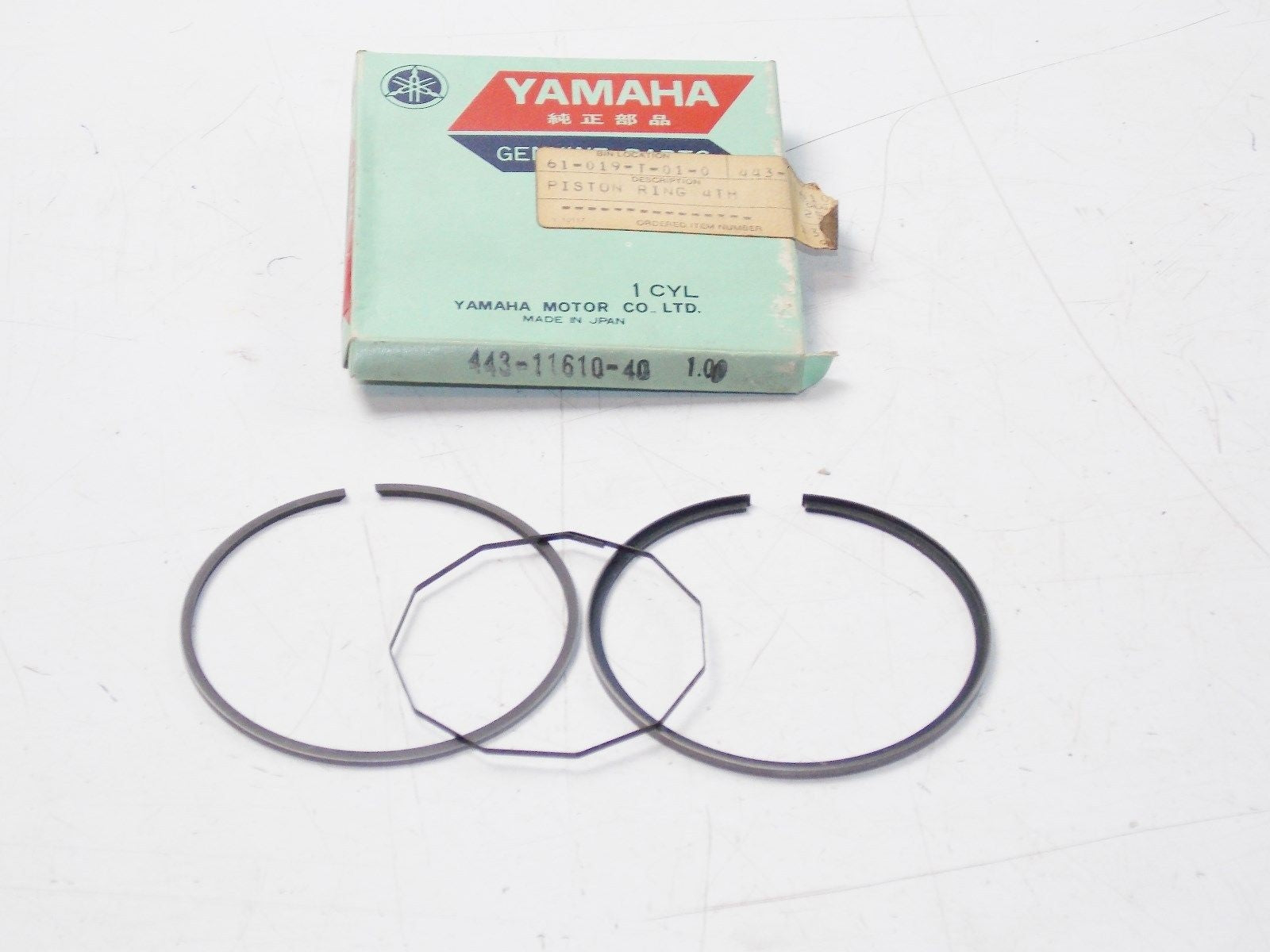 NOS YAMAHA  1974-1976 PISTON RING SET 4TH O/S 1.00 DT175 TY175   443-11610-40 - MotoRaider