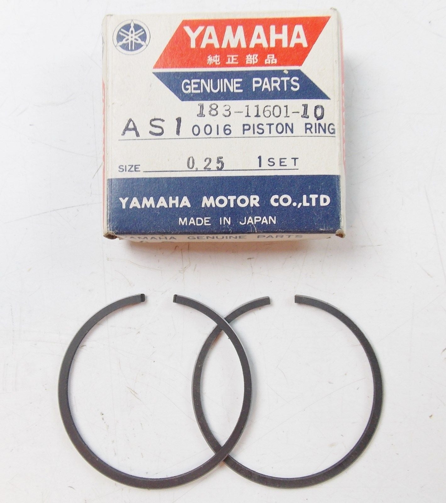 NOS YAMAHA  1968 PISTON RING SET 1ST O/S 0.25 YAS1  183-11601-10 - MotoRaider
