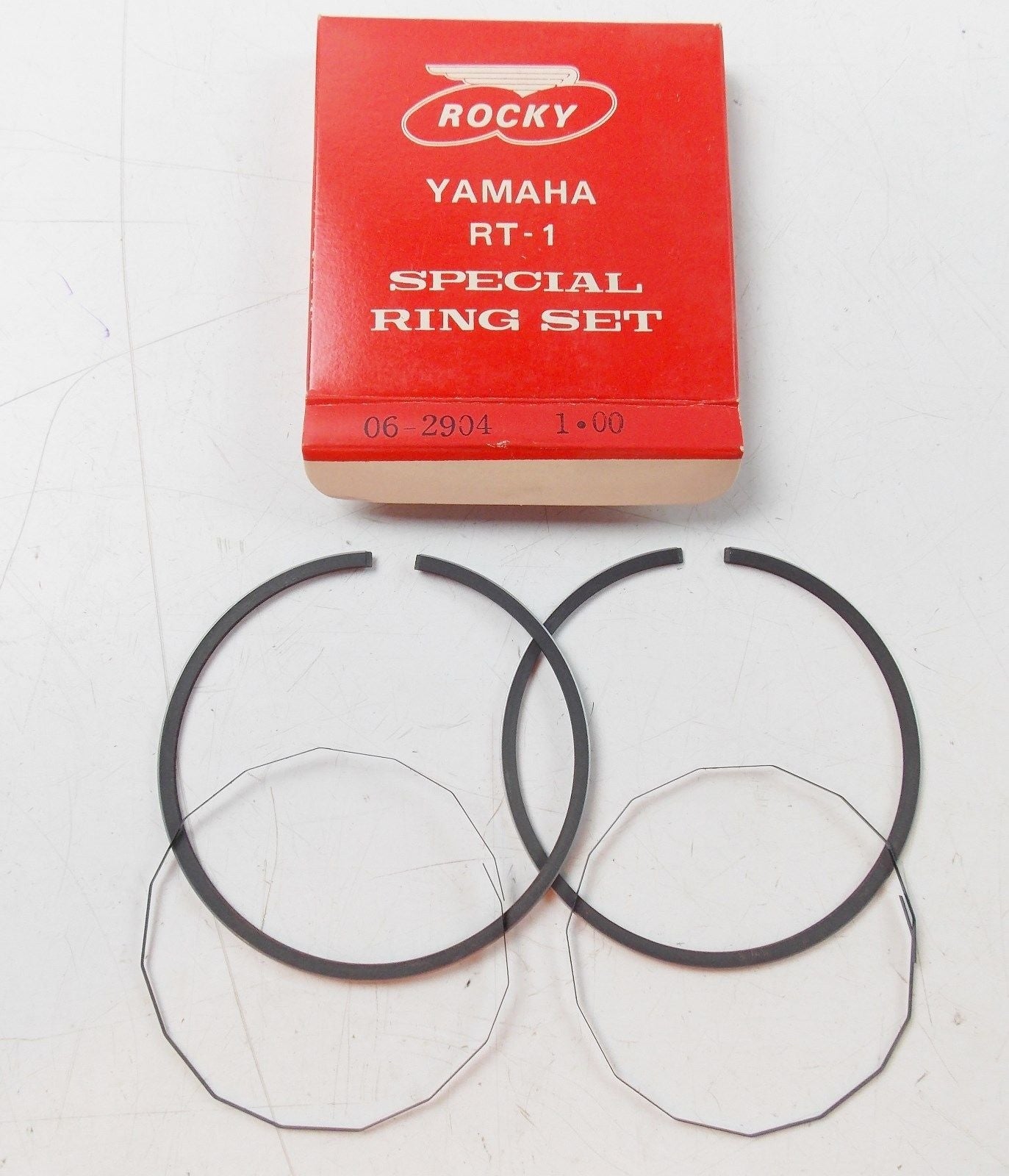 NOS YAMAHA  1970 1971  ROCKY PISTON RING SET   1ST O/S 0.25  RT-1  06-2904 - MotoRaider
