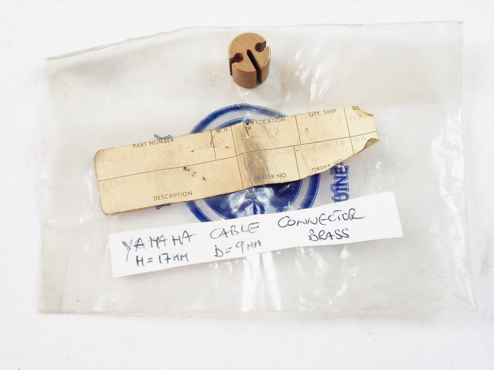 NOS YAMAHA CABLE CONNECTOR BRASS H=17M D=9MM - MotoRaider