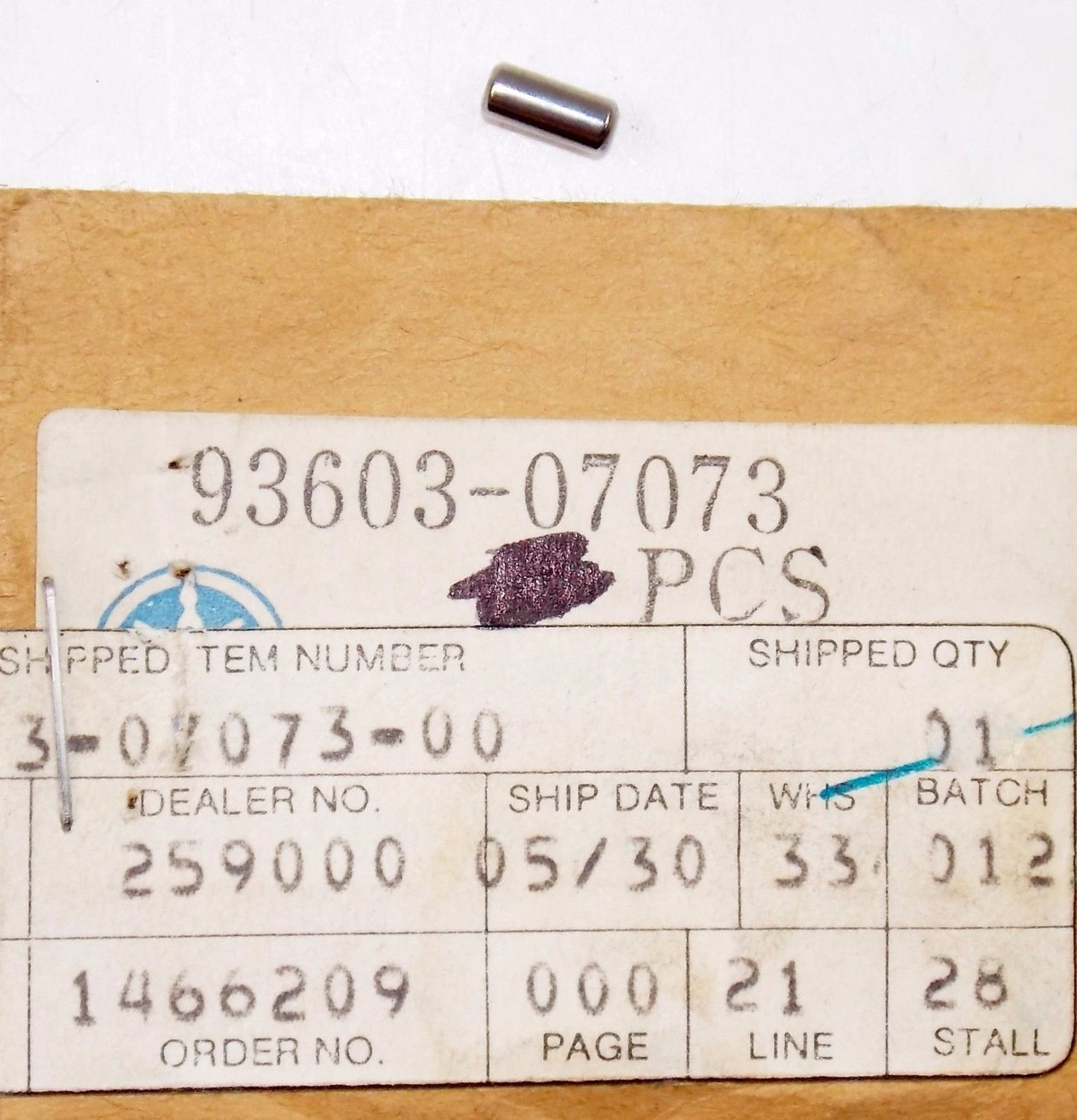 NOS YAMAHA 1970-2016 XT250 AR190 AR190 YTM200EK PIN DOWEL 93603-07073 - MotoRaider