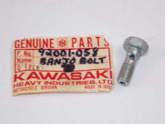 NOS KAWASAKI 1966 1967 1968 1969 OIL PIPE BANJO BOLT W1 W2  92001-058 - MotoRaider