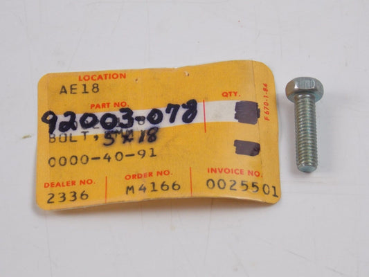 NOS KAWASAKI 1971-1983 BOLT 5X18 (2) KX125 KD125 KE125 KH250 S1/2/3 92003-078 - MotoRaider