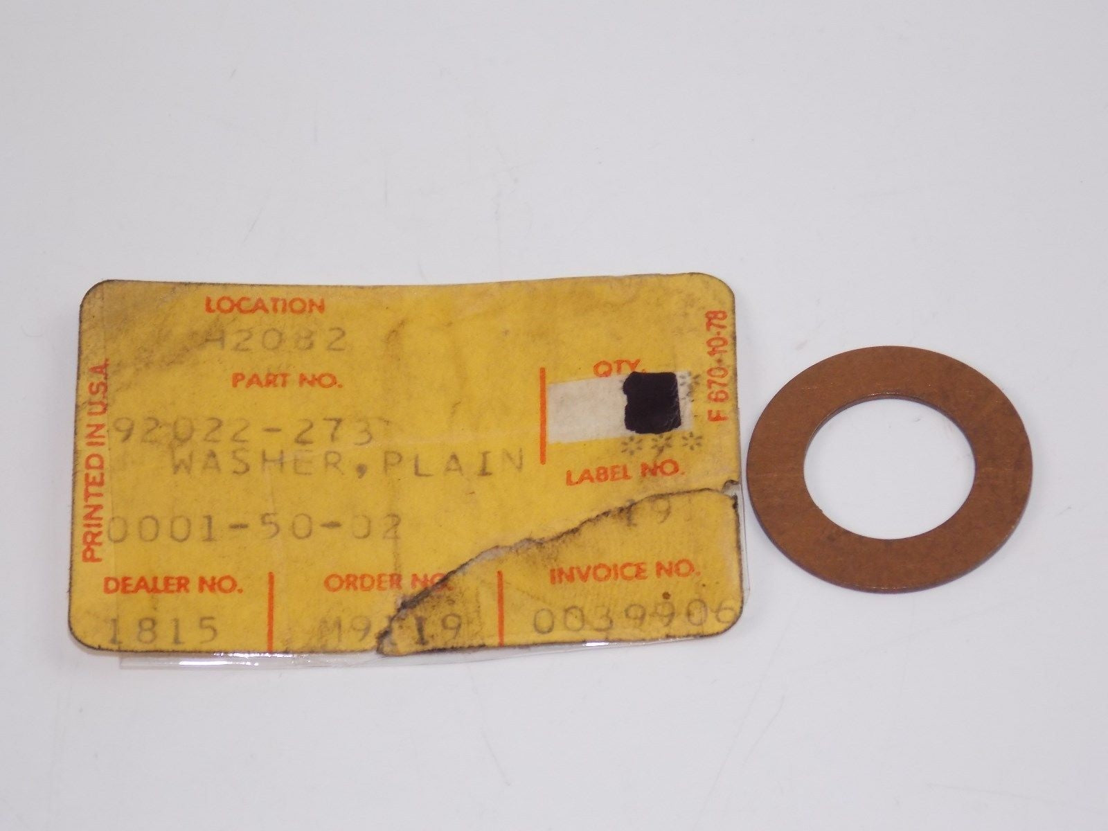 NOS KAWASAKI 1974-2004 PLAIN WASHER KS125 KX125 KD125/80 KH125  92022-273 - MotoRaider