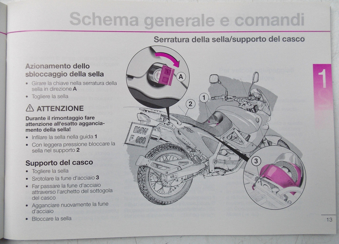 1995 BMW F 650 OWNER MANUAL BOOK USE MAINTENANCE SERVICE TECHNICAL INFO ITALIAN - MotoRaider