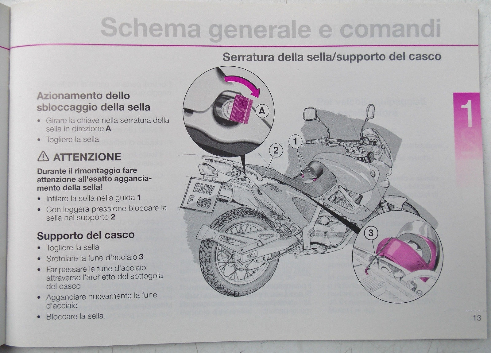 1995 BMW F 650 OWNER MANUAL BOOK USE MAINTENANCE SERVICE TECHNICAL INFO ITALIAN - MotoRaider