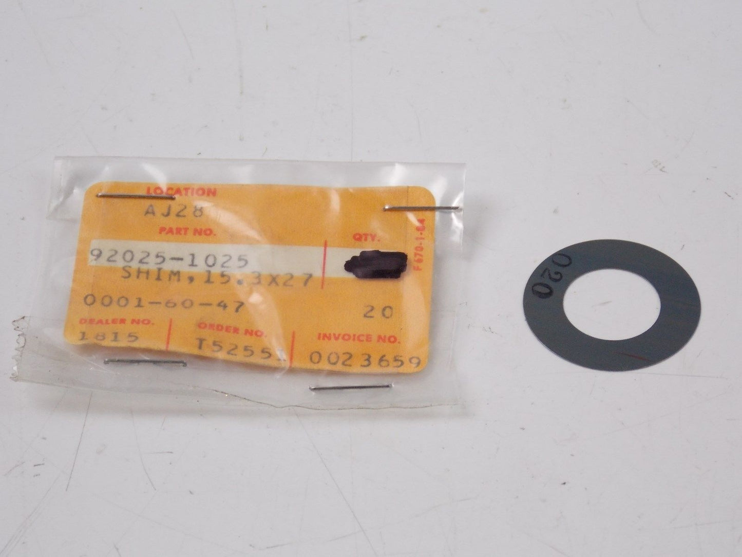 NOS KAWASAKI 1987 1988 SHIM 15.3X27.5X0.20 ZN1300 92025-1025 - MotoRaider