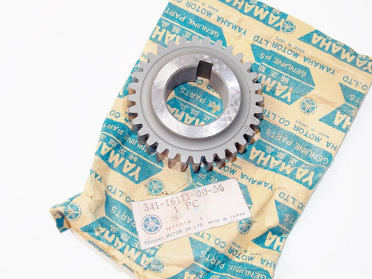 NOS OEM YAMAHA 73-74 TX750 TX750A GEAR PRIMARY DRIVE # 341-16111-00-56 - MotoRaider
