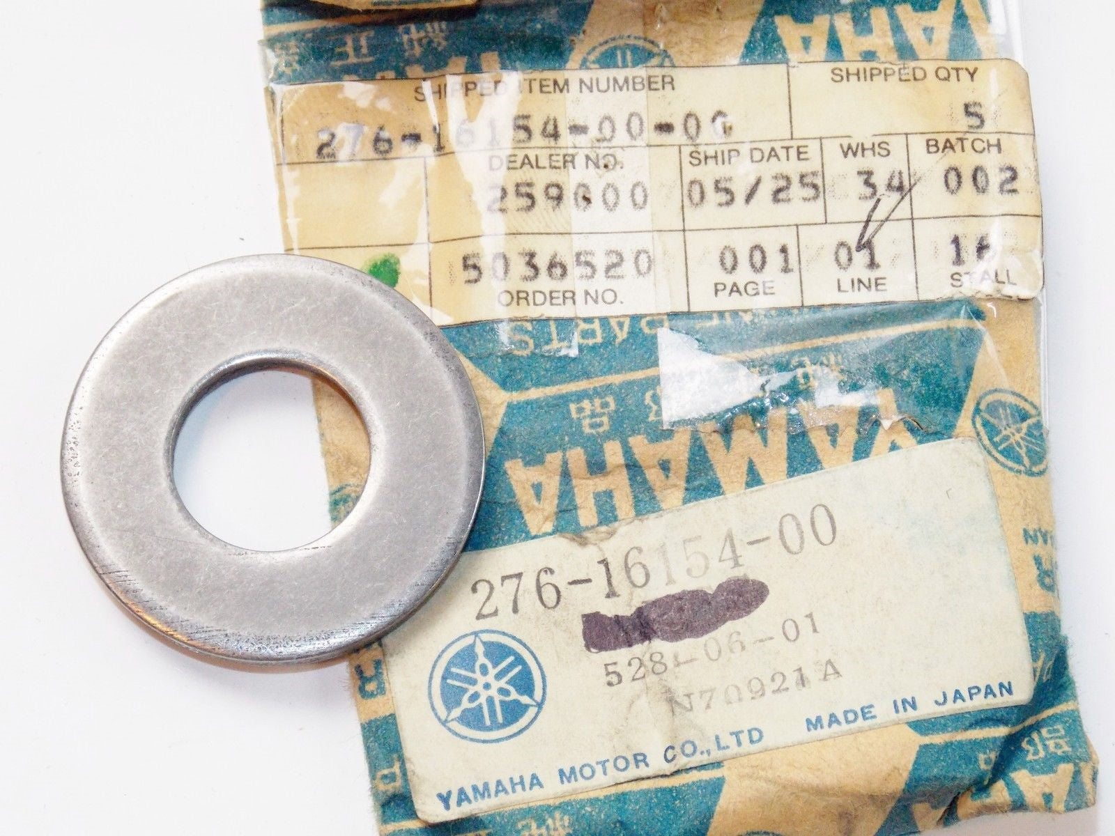NOS OEM YAMAHA 70-76 HT1/B LT2/M DT MX RS 100A/B PLATE THRUST 1 # 276-16154-00 - MotoRaider
