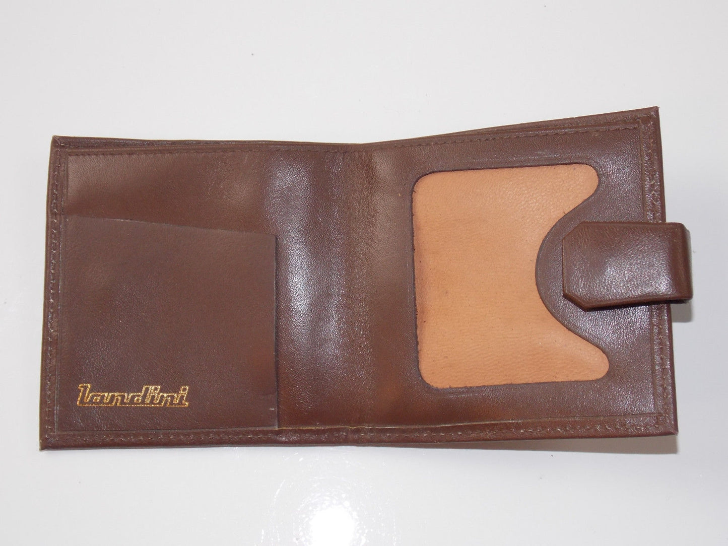 1970'S LANDINI TRACTOR BROWN LEATHER WALLET 90x90mm MONEY HOLDER TESTA CALDA - MotoRaider