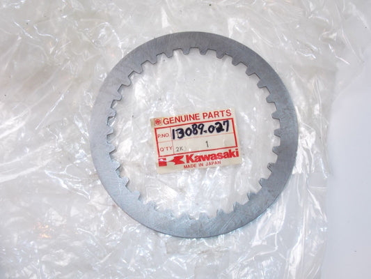 NOS KAWASAKI 1976-2015 STEEL CLUTCH PLATE (3) KZ750 ZX900 VN700 EJ650  13089-027 - MotoRaider