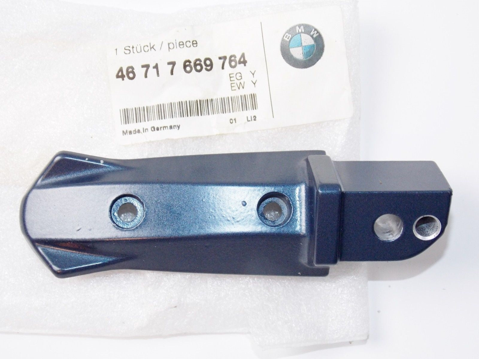 NOS OEM BMW 2000-2006 R1150R/Rockster FOOTREST REAR RIGHT # 46717669764 - MotoRaider