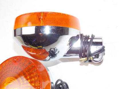 VINTAGE TURN SIGNAL BLINKER AMBER REFLECTOR SUZUKI KAWASAKI YAMAHA 3.5" 90mm - MotoRaider