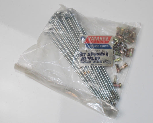 27 SPOKES 27 NIPPLES REAR OUTER WHEEL YAMAHA 1974 1975 1976 DT125 443-25397-90 - MotoRaider