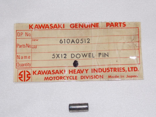 NOS KAWASAKI 1966-2004 DOWEL PIN 5X12 KE100 KH125 KD80 A1/7 F3-9  610A0512 - MotoRaider