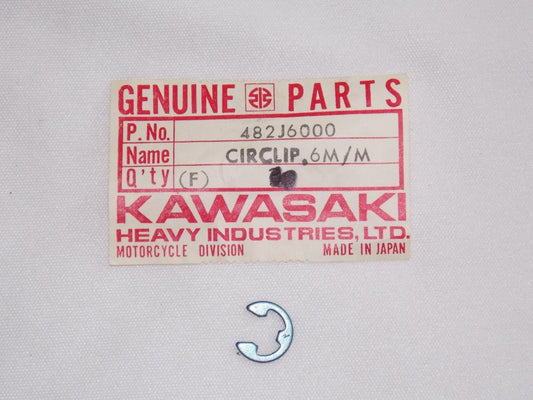 NOS KAWASAKI 1966-2012 CIRCLIP TYPE-E 6MM KLF185/220  W1/2 KZ1000  482J6000 - MotoRaider