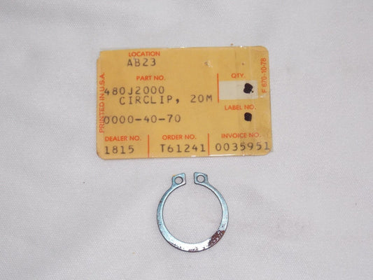 NOS KAWASAKI 1974-2015 CIRCLIP 20MM KL650 KDX80 KMX125 ZX900 KZ400  480J2000 - MotoRaider