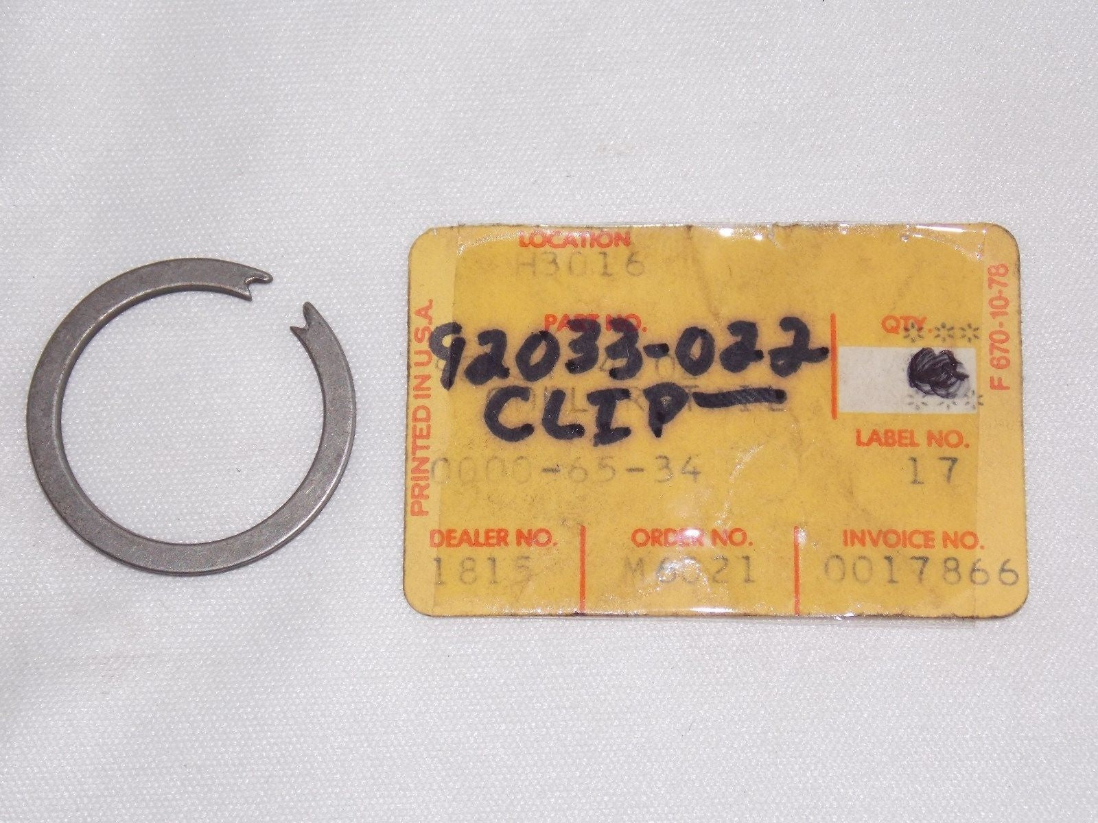NOS KAWASAKI 1971-1979 CIRCLIP F6/7/8 KD175 KE175  92033-022 - MotoRaider