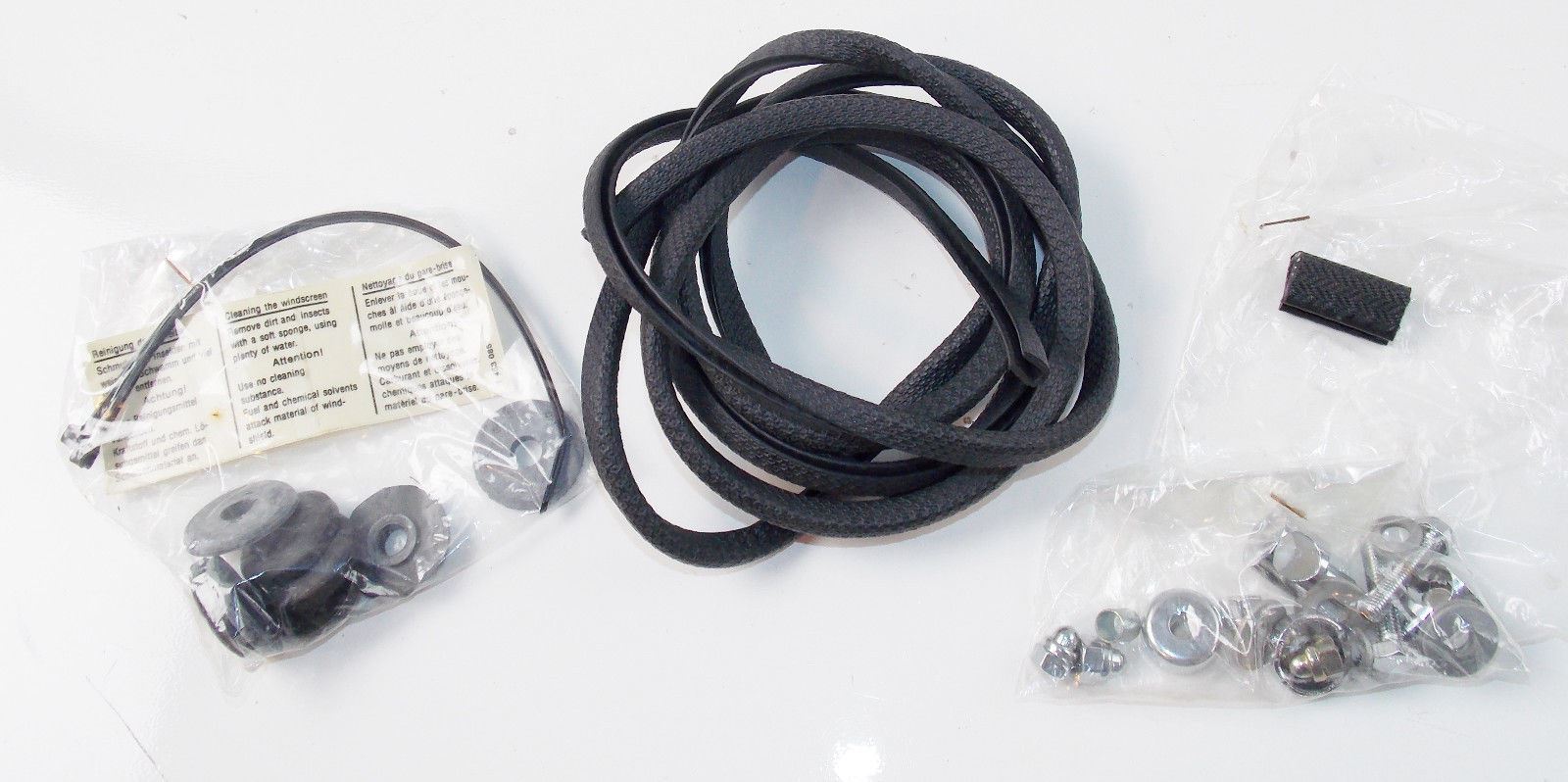 NOS MOTORCYCLE WINDSHIELD 7' RUBBER EDGE BORDER GROMMET HARDWARE BMW WIND SCREEN - MotoRaider