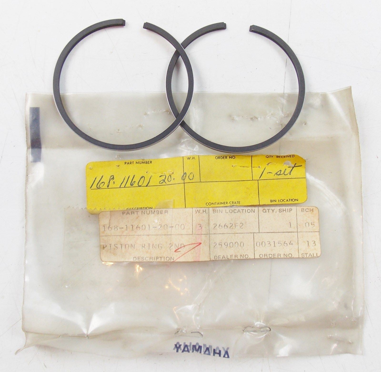 NOS YAMAHA  1967-1969 PISTON RING SET 2ND O/S 0.50 YR1/2 R3 SL351 168-11601-20 - MotoRaider