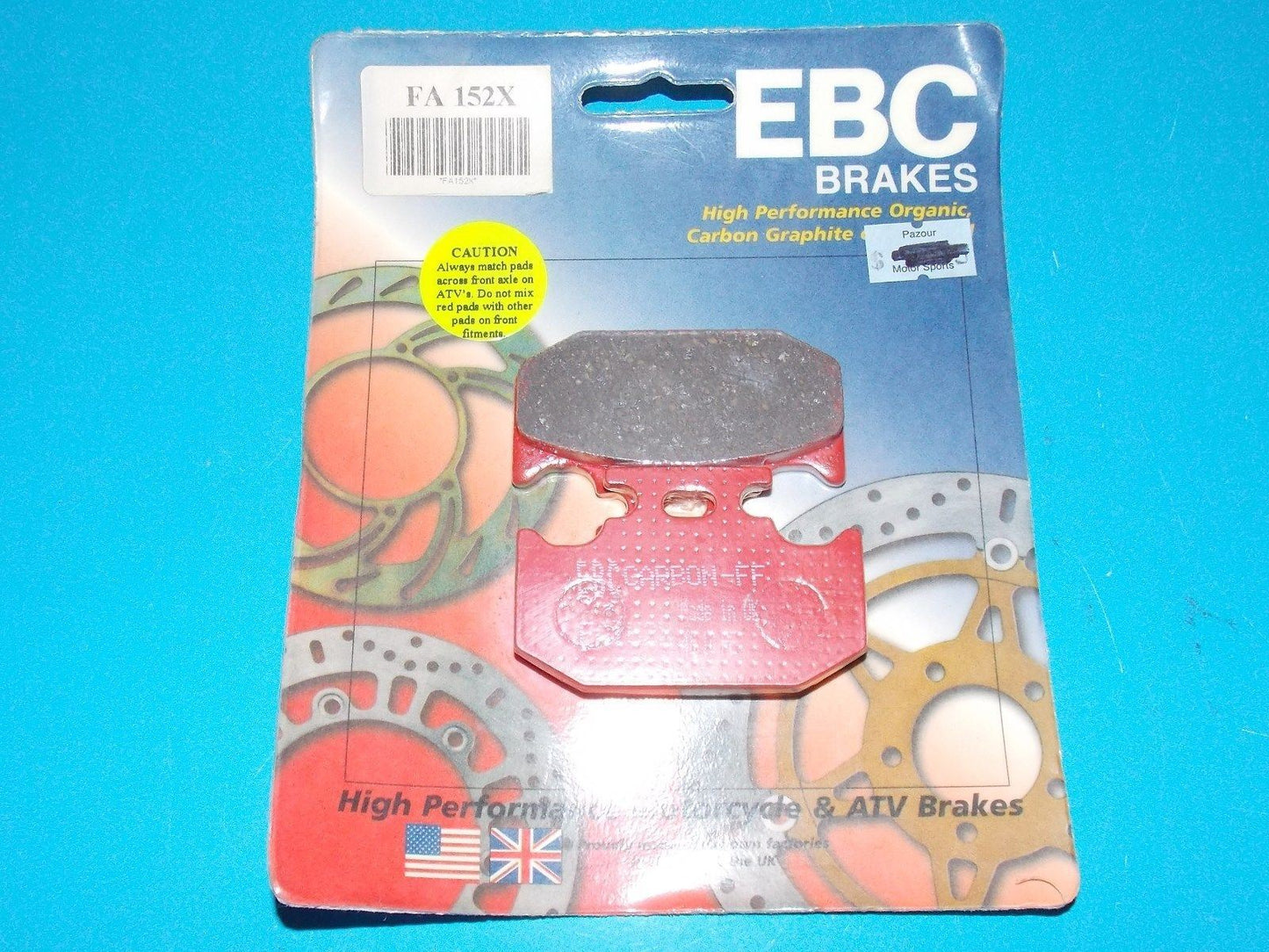 NOS EBC BRAKE PADS FA152/2X FITS YAMAHA 1991-1997 SUZUKI 1991-1995  2001-2007 - MotoRaider