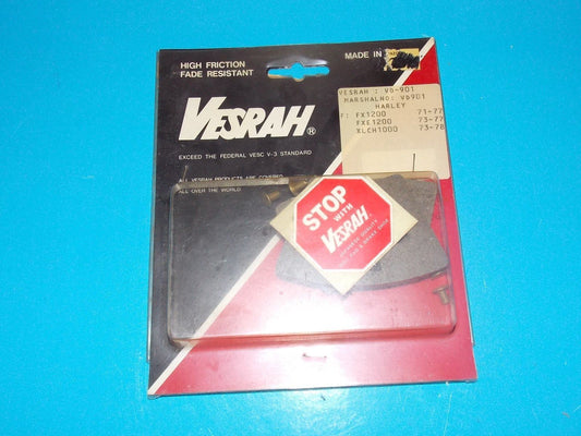 NOS VESRAH BRAKE PADS VD 428NRQ FITS KAWASAKI 1987-1993 KL650/250 KLR250/650 - MotoRaider
