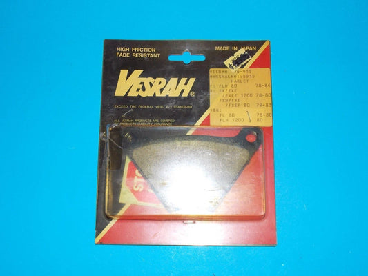 NOS VESRAH BRAKE PADS VD-908 FITS HARLEY1978-1985  XH1000 XLS1000 FX1200 - MotoRaider