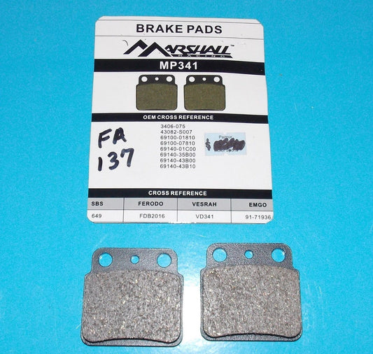 NOS VELVETOUCH SV277 (FA172R) BRAKE PADS FITS YAMAHA 1990-1995 XT600 - MotoRaider